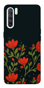 Чехол Червоний цвіт для Oppo Reno 3
