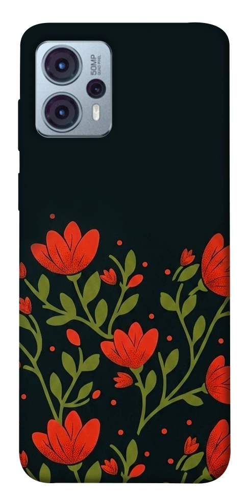 Чохол Червоний цвіт для Motorola Moto G23