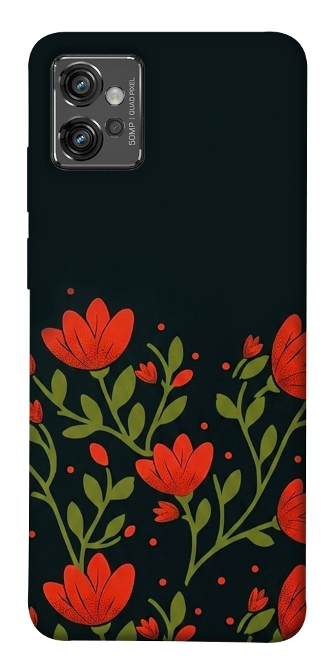 Чохол Червоний цвіт для Motorola Moto G32