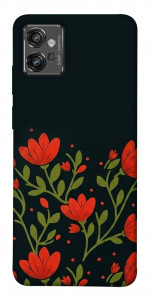 Чохол Червоний цвіт для Motorola Moto G32