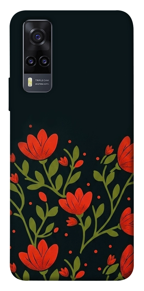 Чехол Червоний цвіт для Vivo Y31