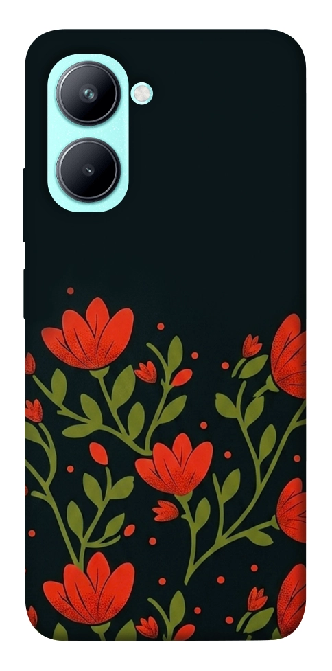 Чохол Червоний цвіт для Realme C33