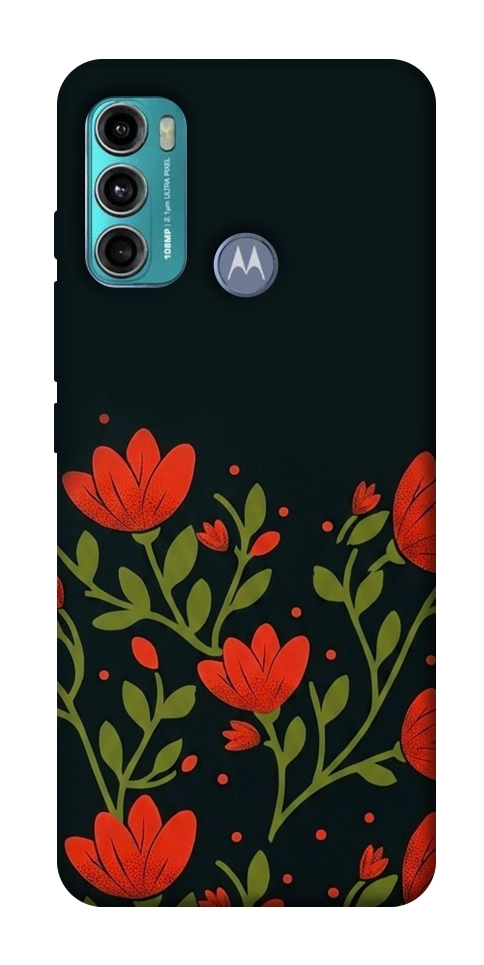 Чехол Червоний цвіт для Motorola Moto G60