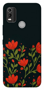 Чохол Червоний цвіт для Nokia C21 Plus