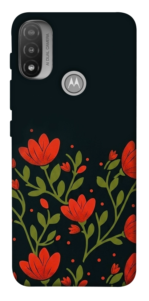 Чехол Червоний цвіт для Motorola Moto E20