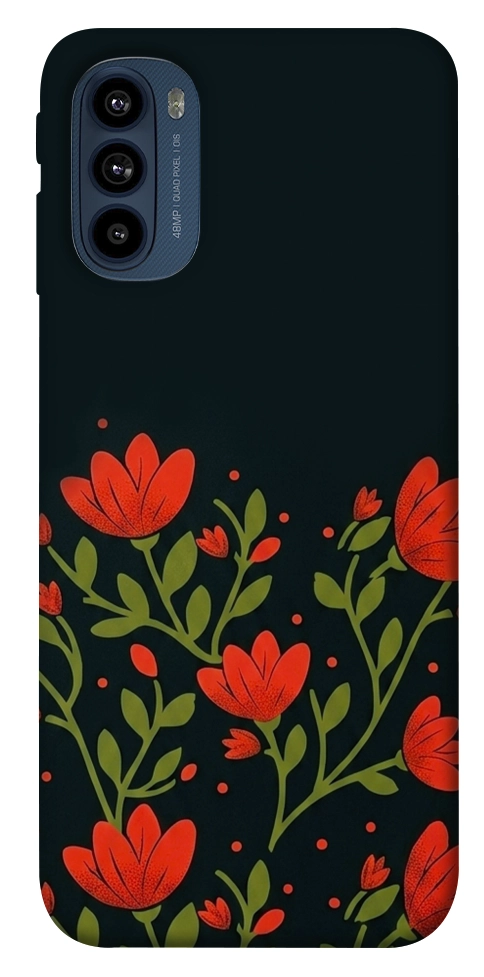 Чохол Червоний цвіт для Motorola Moto G41