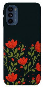 Чохол Червоний цвіт для Motorola Moto G41