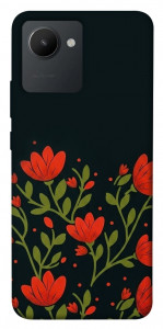 Чохол Червоний цвіт для Realme C30s