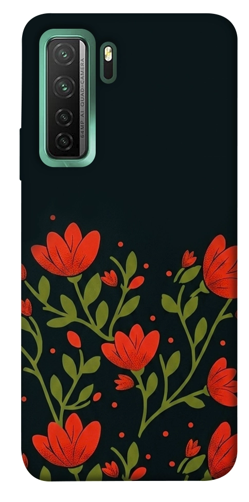 Чохол Червоний цвіт для Huawei nova 7 SE