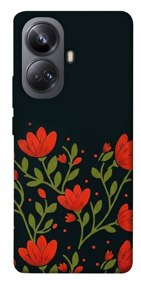 Чехол Червоний цвіт для Realme 10 Pro+