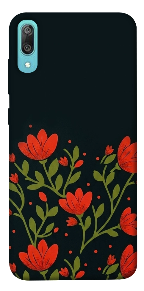 Чехол Червоний цвіт для Huawei Y6 Pro (2019)