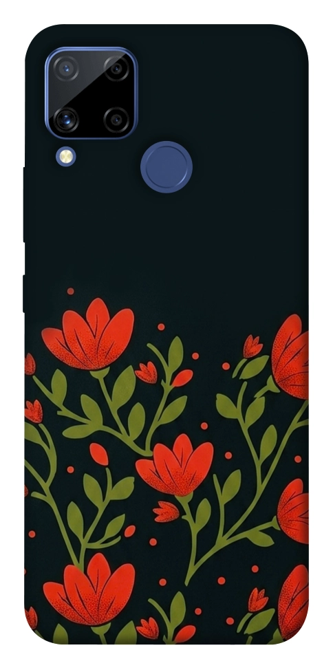 Чехол Червоний цвіт для Realme C15