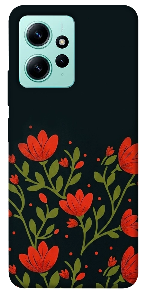 Чехол Червоний цвіт для Xiaomi Redmi Note 12 4G