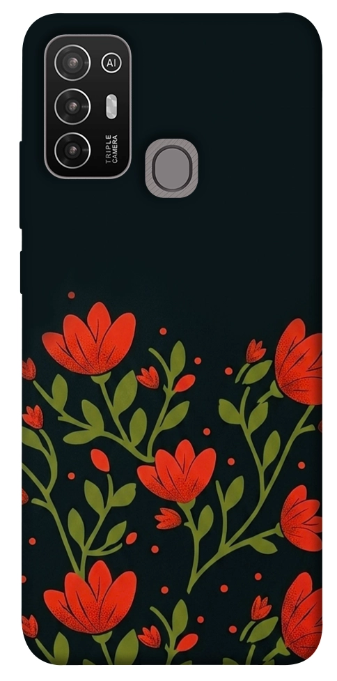Чехол Червоний цвіт для ZTE Blade A52