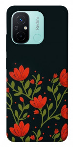 Чехол Червоний цвіт для Xiaomi Redmi 12C