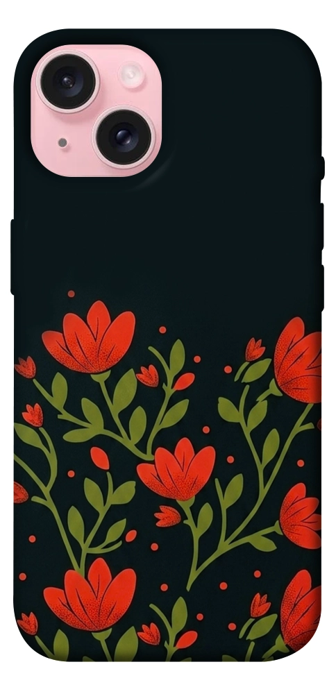 Чехол Червоний цвіт для iPhone 15