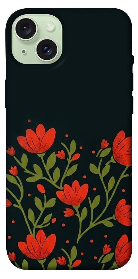 Чохол Червоний цвіт для iPhone 15 Plus
