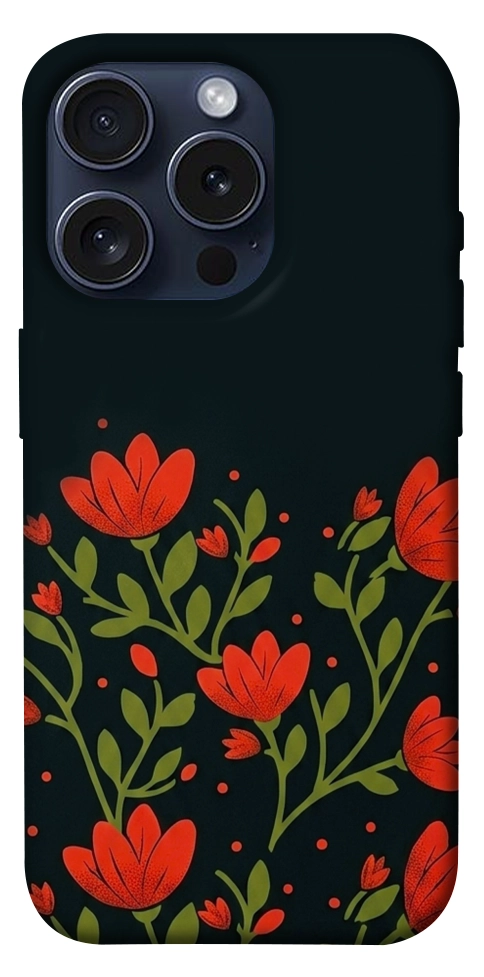 Чехол Червоний цвіт для iPhone 15 Pro
