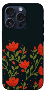 Чехол Червоний цвіт для iPhone 15 Pro