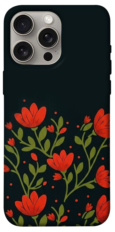Чехол Червоний цвіт для iPhone 15 Pro Max