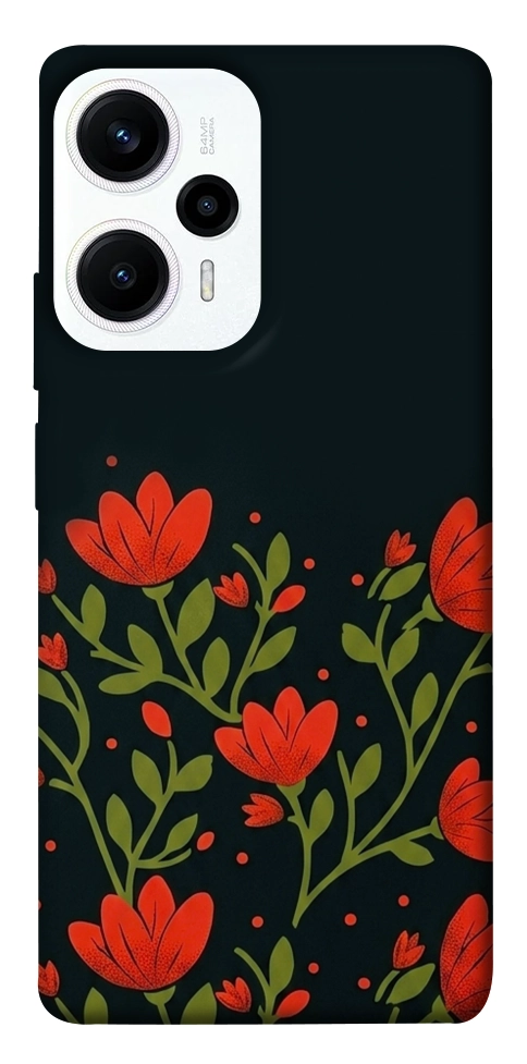 Чехол Червоний цвіт для Xiaomi Poco F5