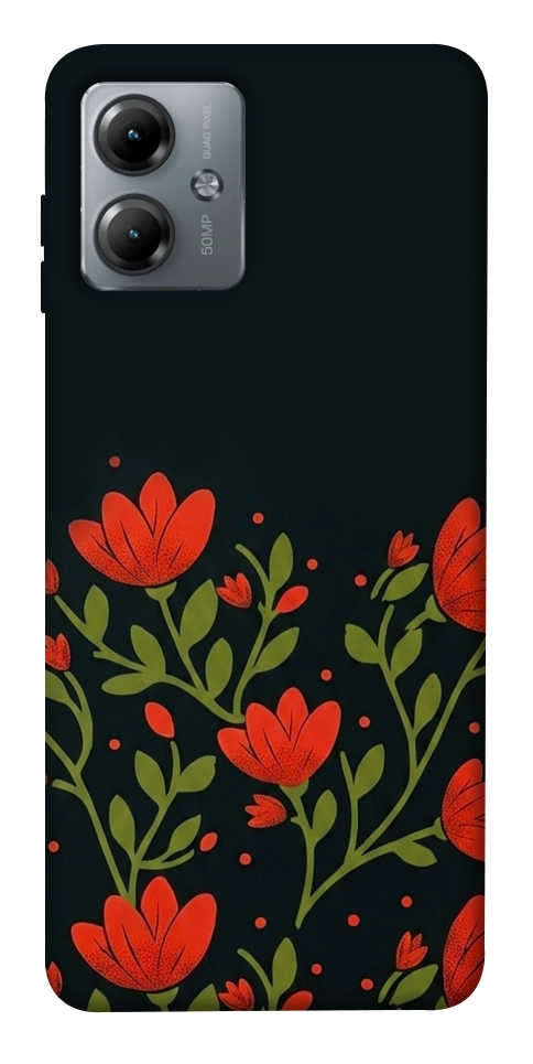 Чохол Червоний цвіт для Motorola Moto G14