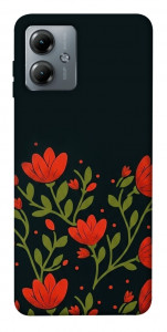 Чехол Червоний цвіт для Motorola Moto G14