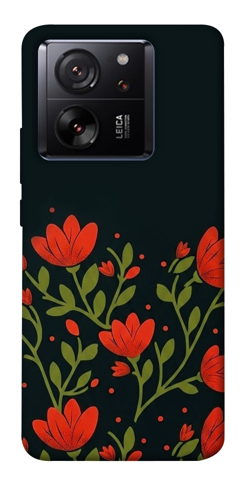 Чохол Червоний цвіт для Xiaomi 13T