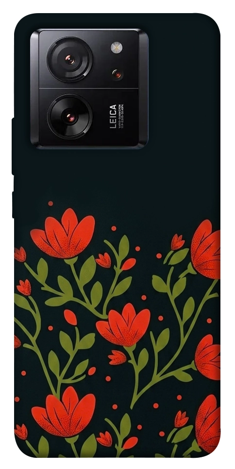 Чехол Червоний цвіт для Xiaomi 13T Pro