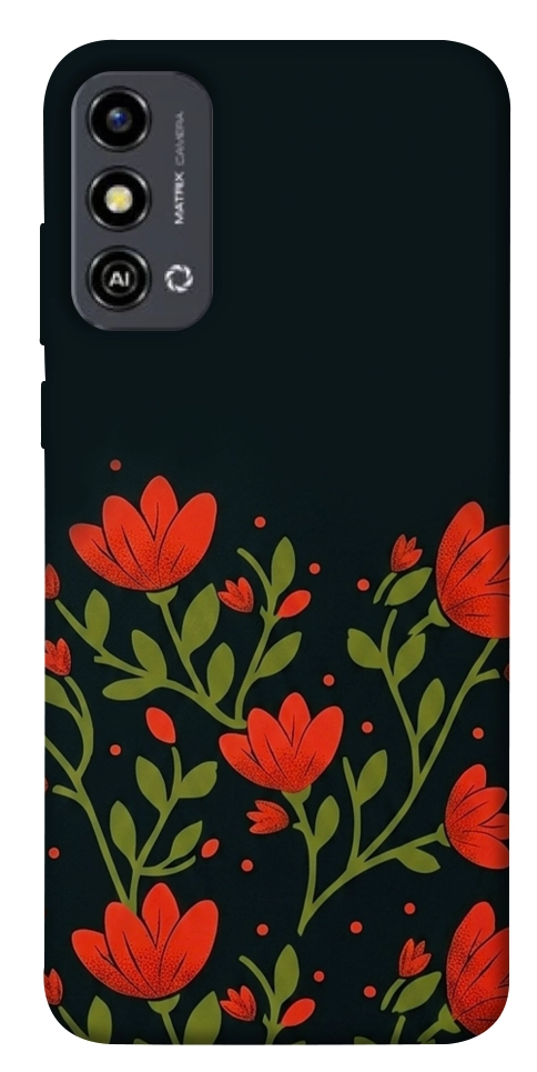 Чохол Червоний цвіт для ZTE Blade A53