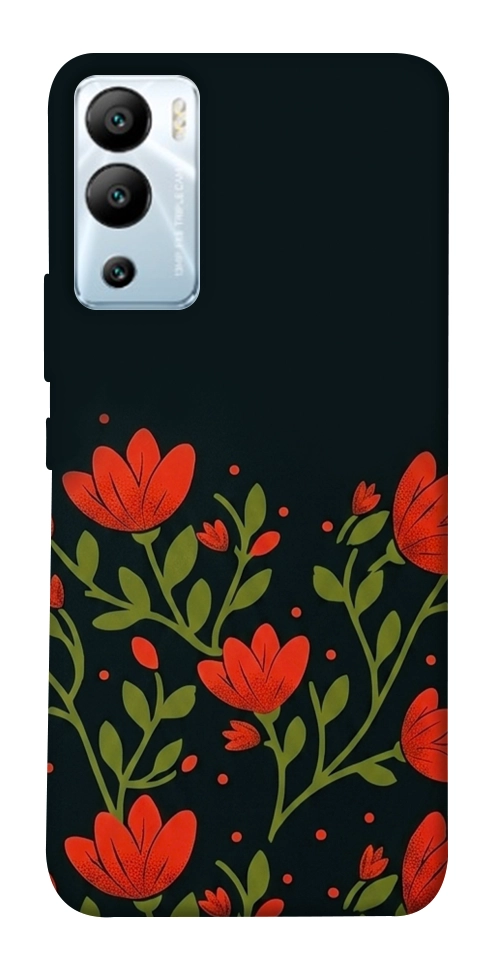 Чохол Червоний цвіт для Infinix Hot 12i
