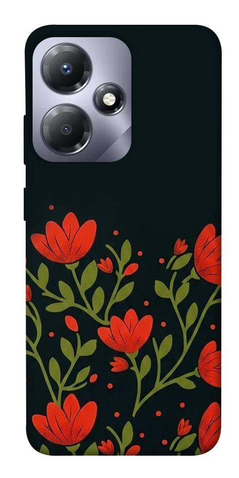Чохол Червоний цвіт для Infinix Hot 30 Play