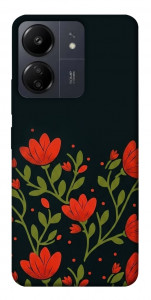 Чехол Червоний цвіт для Xiaomi Redmi 13C