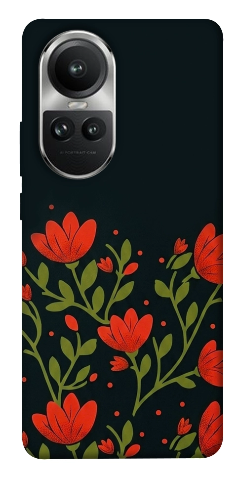 Чохол Червоний цвіт для Oppo Reno 10