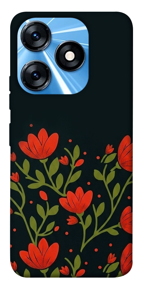 Чехол Червоний цвіт для TECNO Spark 10