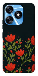 Чехол Червоний цвіт для TECNO Spark 10