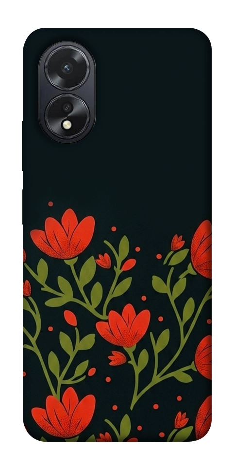 Чехол Червоний цвіт для Oppo A38