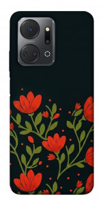 Чехол Червоний цвіт для Huawei Honor X7a