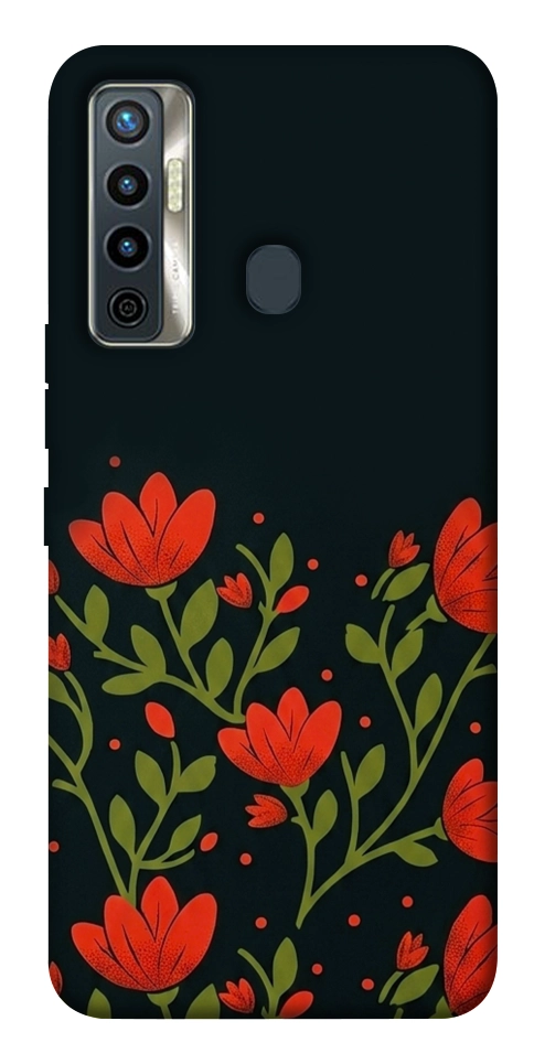 Чехол Червоний цвіт для TECNO Camon 17