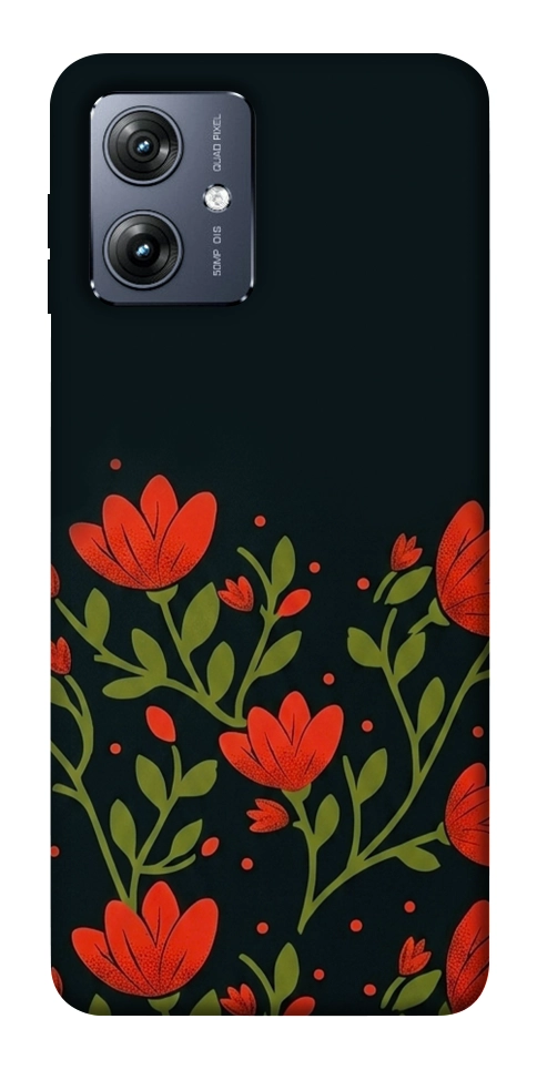 Чохол Червоний цвіт для Motorola Moto G54