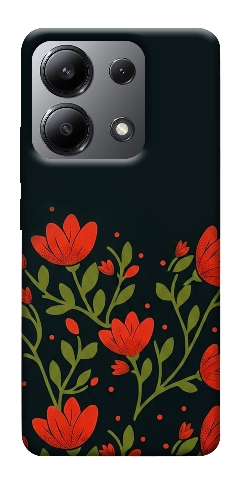 Чехол Червоний цвіт для Xiaomi Redmi Note 13 4G