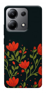 Чехол Червоний цвіт для Xiaomi Redmi Note 13 4G