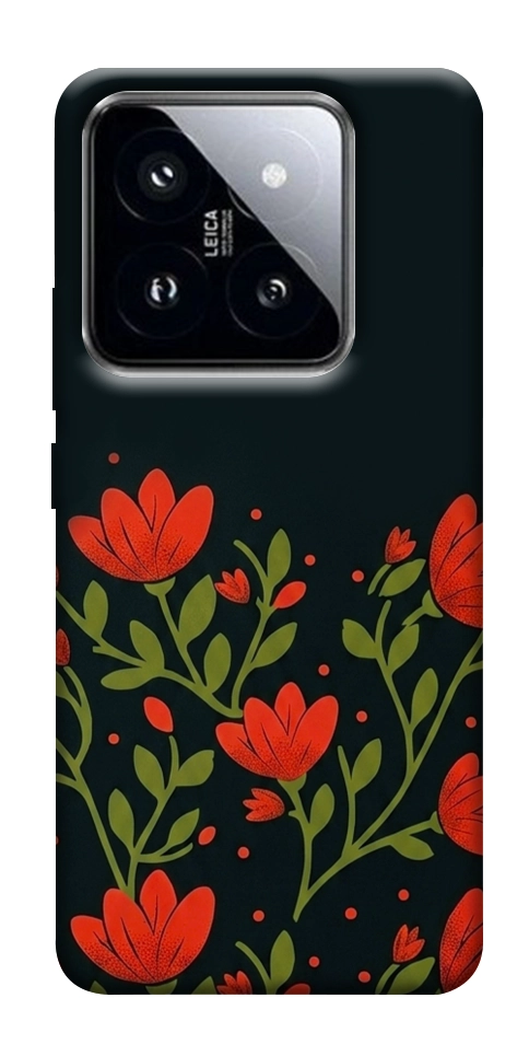 Чохол Червоний цвіт для Xiaomi 14 Pro