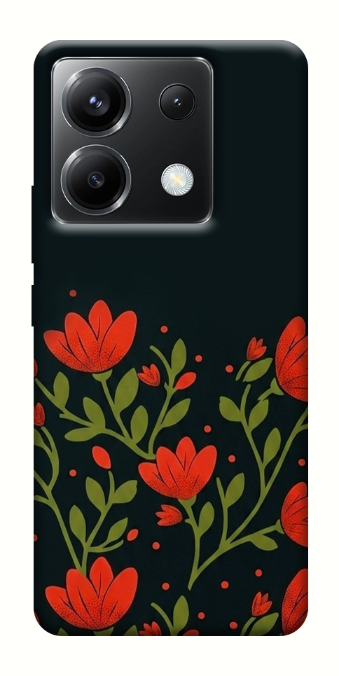 Чехол Червоний цвіт для Xiaomi Poco X6