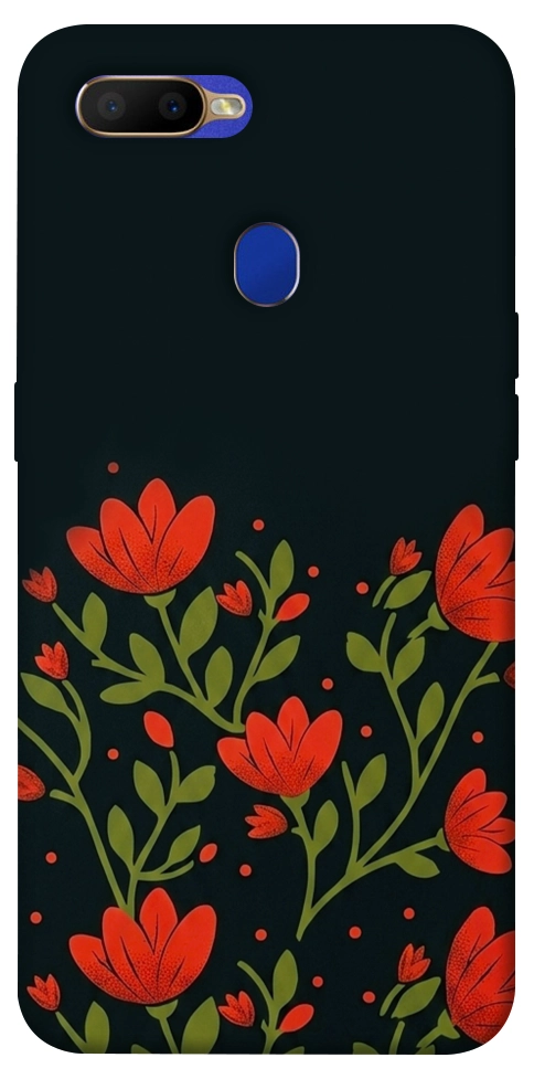Чехол Червоний цвіт для Oppo A7