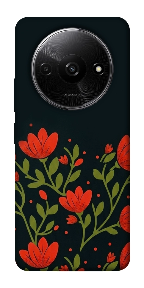 Чохол Червоний цвіт для Xiaomi Redmi A3