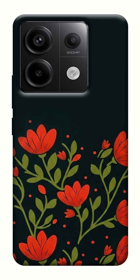 Чохол Червоний цвіт для Xiaomi Redmi Note 13 Pro 4G