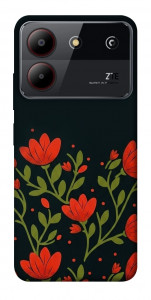 Чохол Червоний цвіт для ZTE Blade A54 4G