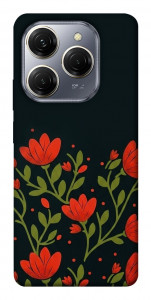 Чехол Червоний цвіт для TECNO Spark 20 Pro