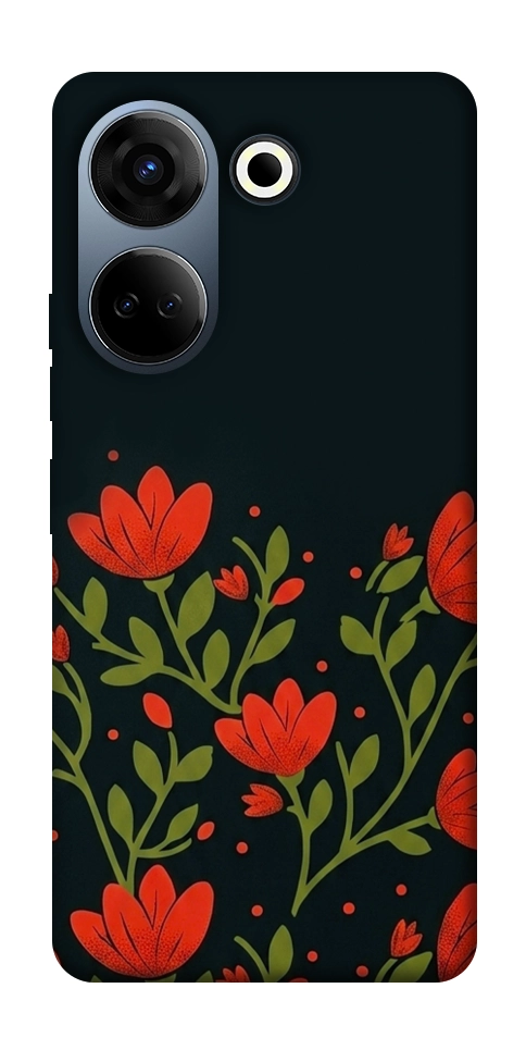 Чехол Червоний цвіт для TECNO Camon 20 Pro (CK7n)